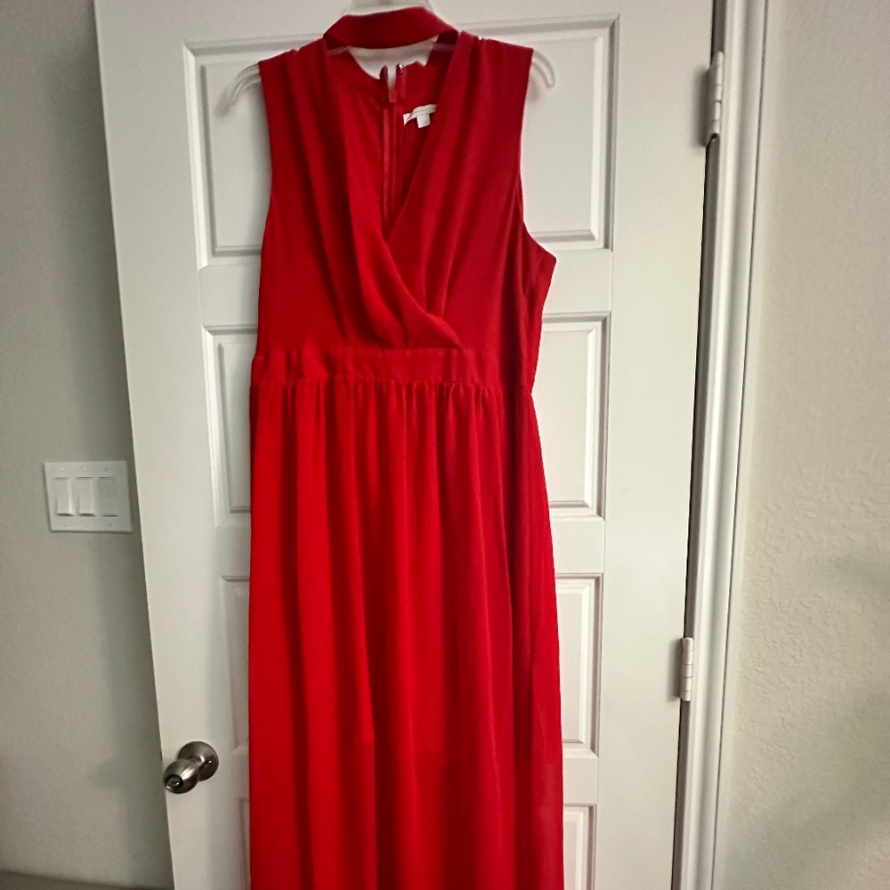 Size XL Red NY&Co sleeveless Maxi dress with built in choker